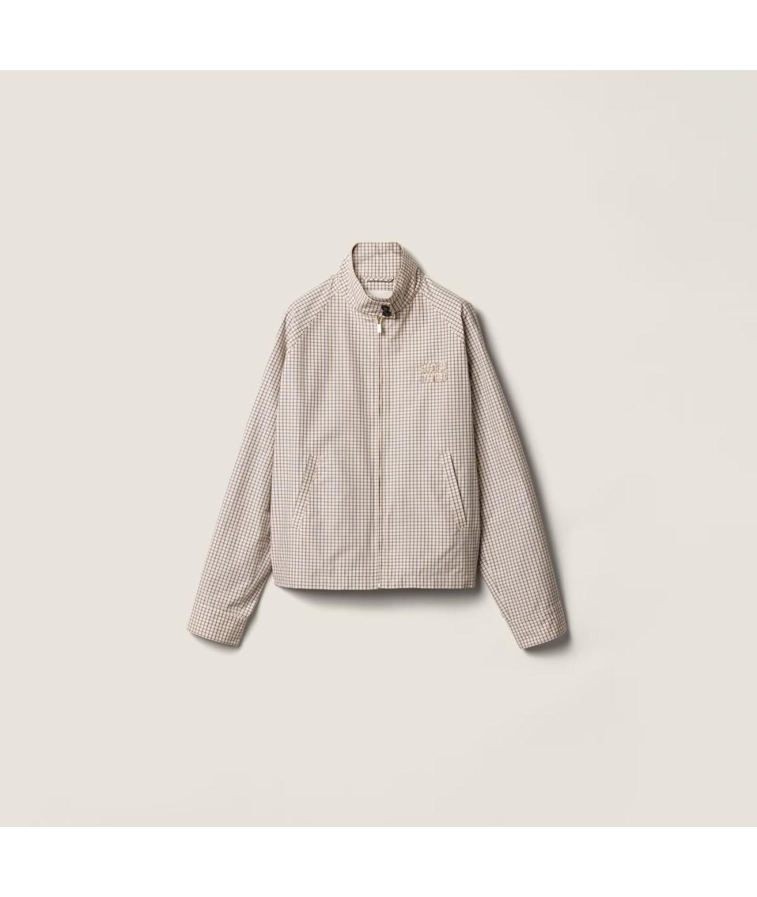 MIU MIU Бежевая полиэстеровая куртка, фото 5