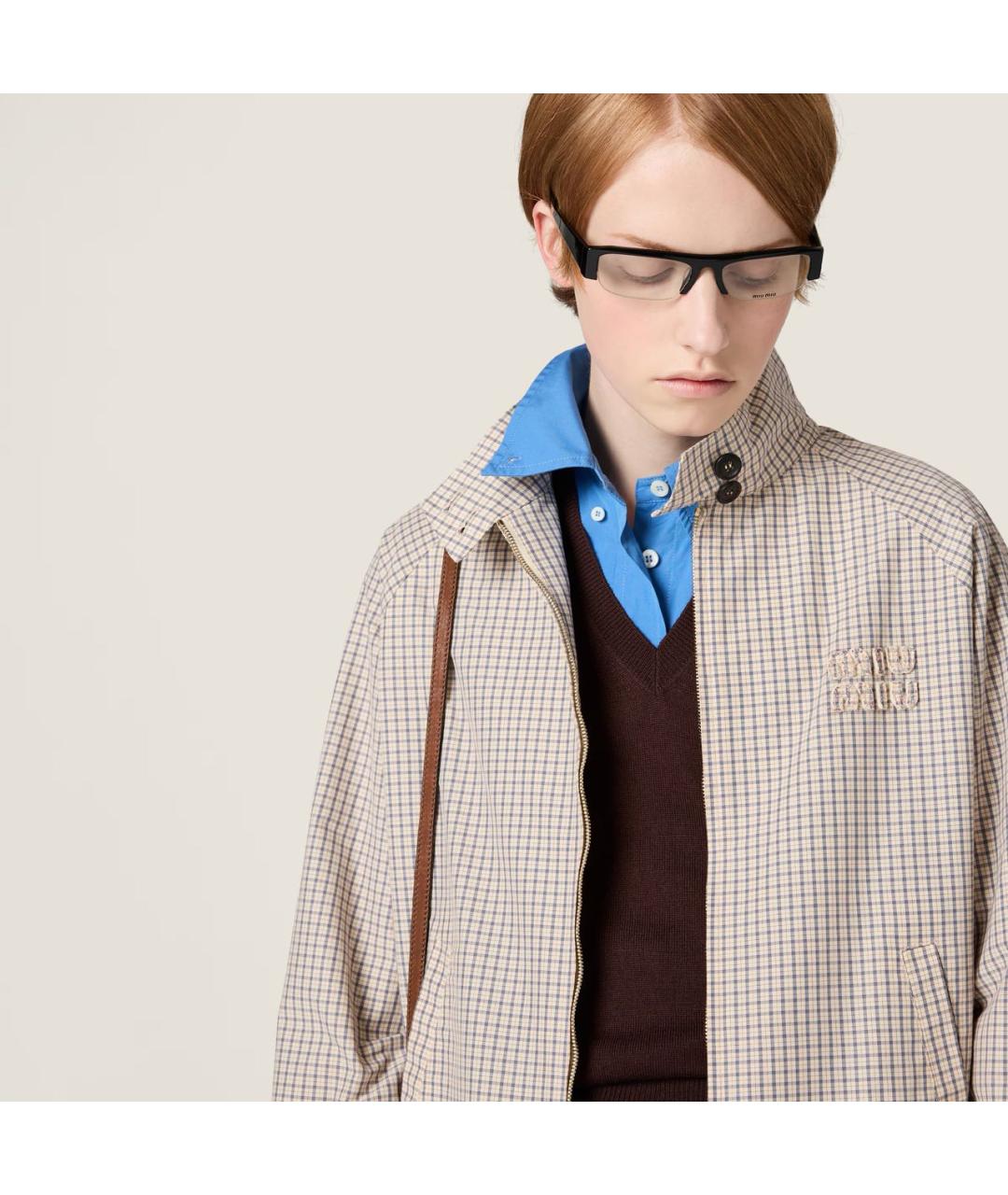 MIU MIU Бежевая полиэстеровая куртка, фото 4