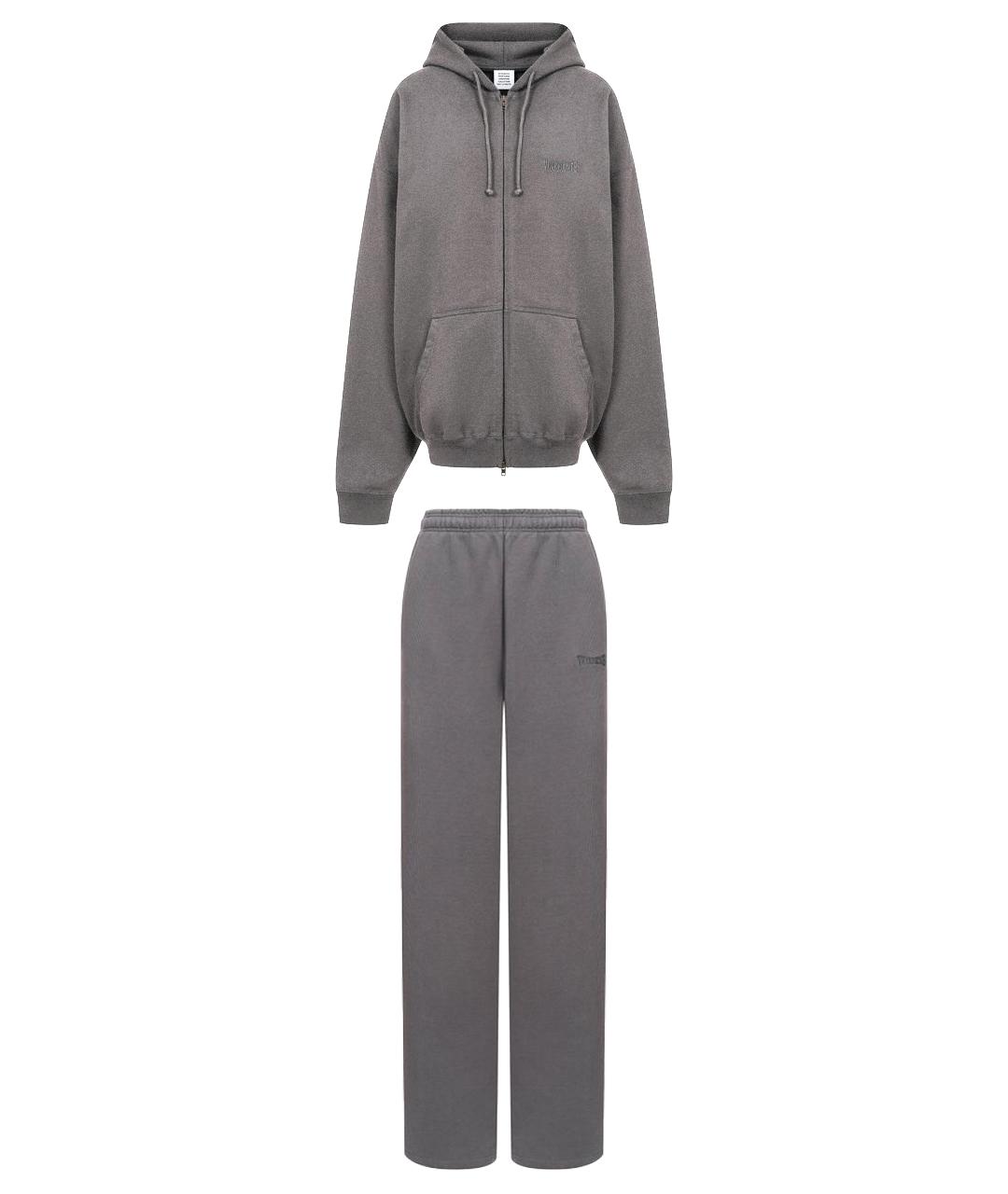 VETEMENTS Серый хлопковый спортивные костюмы, фото 1