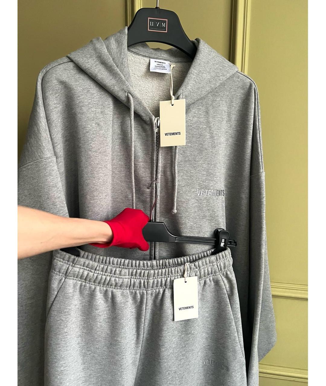 VETEMENTS Серый хлопковый спортивные костюмы, фото 2