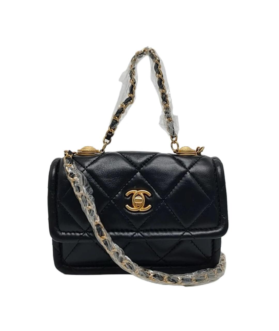 CHANEL Черная кожаная сумка через плечо, фото 1