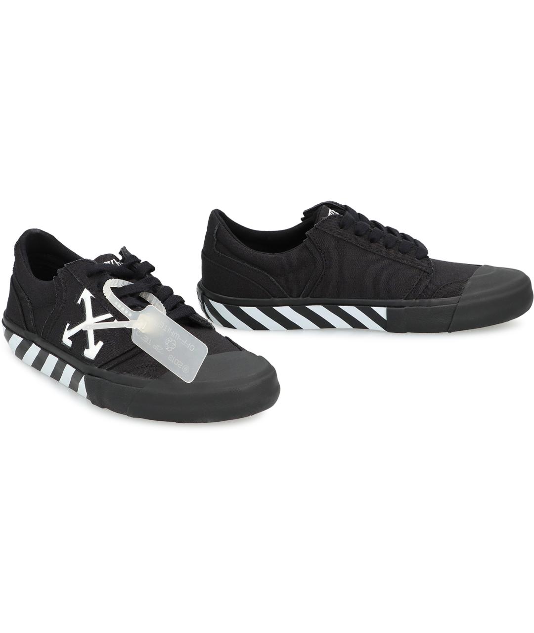 OFF-WHITE Черные текстильные кеды, фото 3