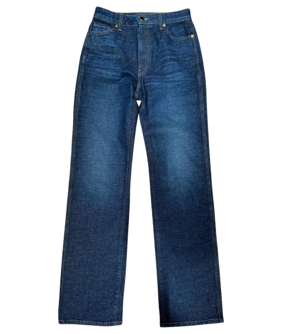 KHAITE Темно-синие хлопко-полиэстеровые прямые джинсы, фото 1