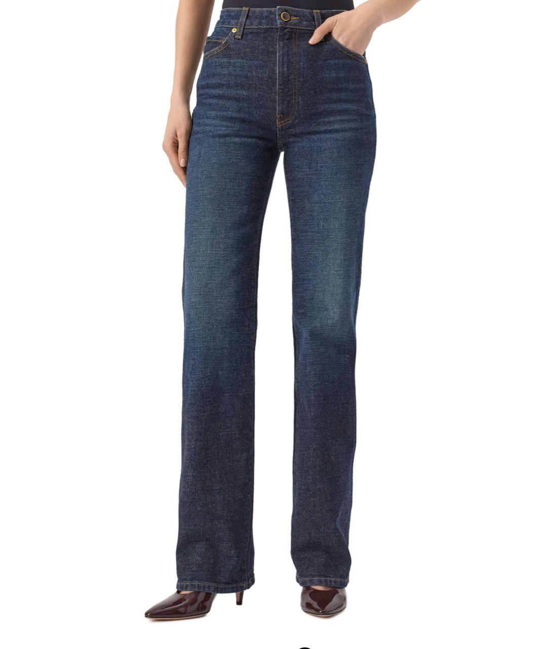 KHAITE Темно-синие хлопко-полиэстеровые прямые джинсы, фото 8