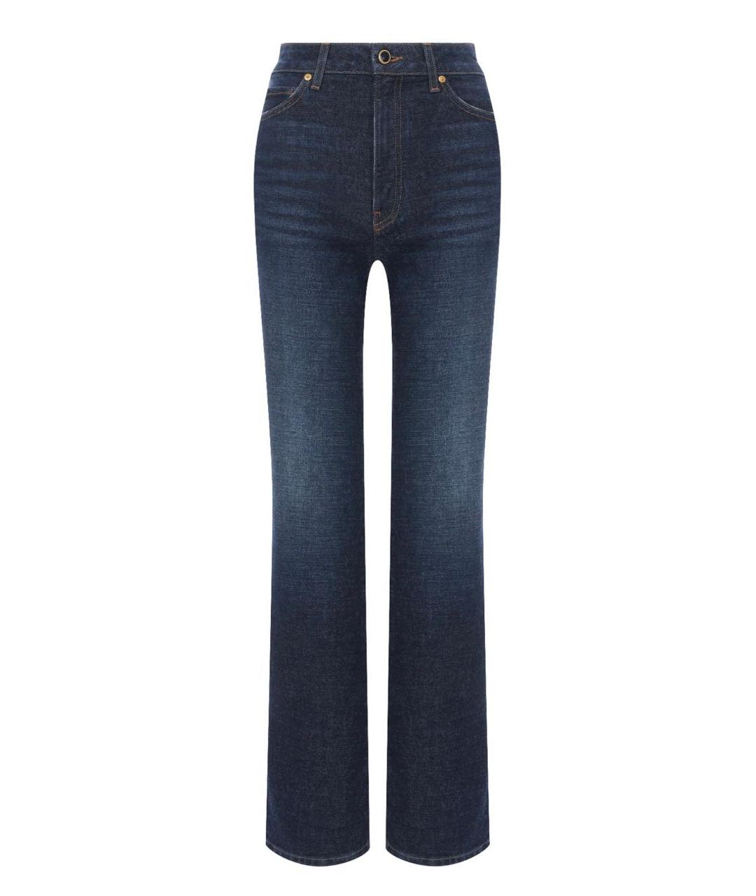 KHAITE Темно-синие хлопко-полиэстеровые прямые джинсы, фото 6