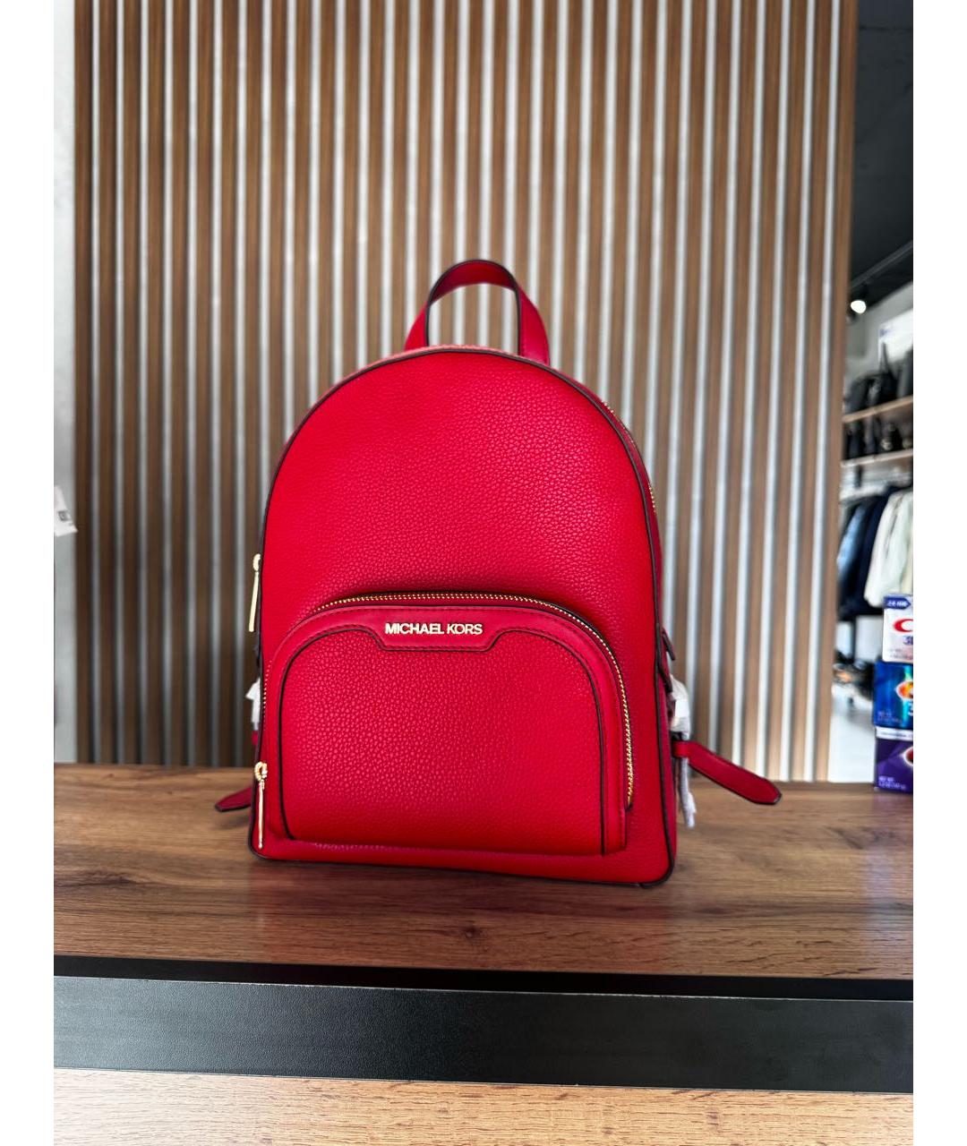 MICHAEL KORS Красный кожаный рюкзак, фото 5