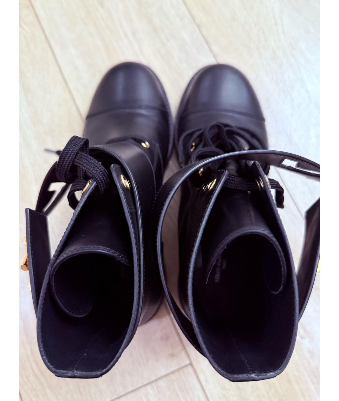 LOUIS VUITTON Черные кожаные ботинки, фото 4