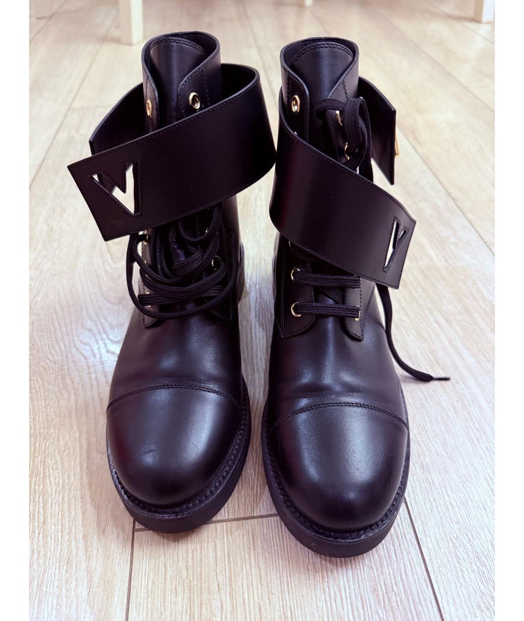 LOUIS VUITTON Черные кожаные ботинки, фото 2