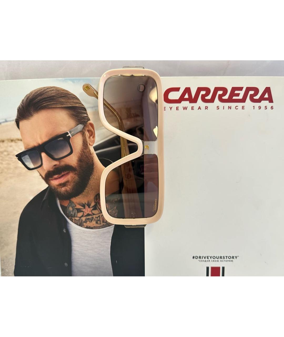 CARRERA Y CARRERA Бежевые пластиковые солнцезащитные очки, фото 4