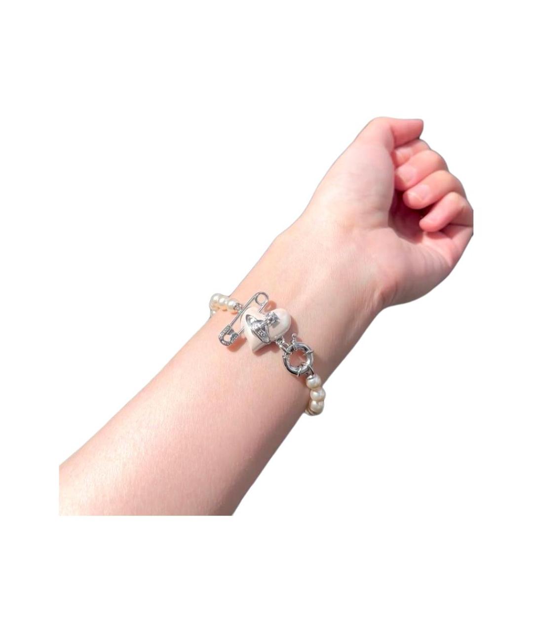 VIVIENNE WESTWOOD Белый жемчужный браслет, фото 4