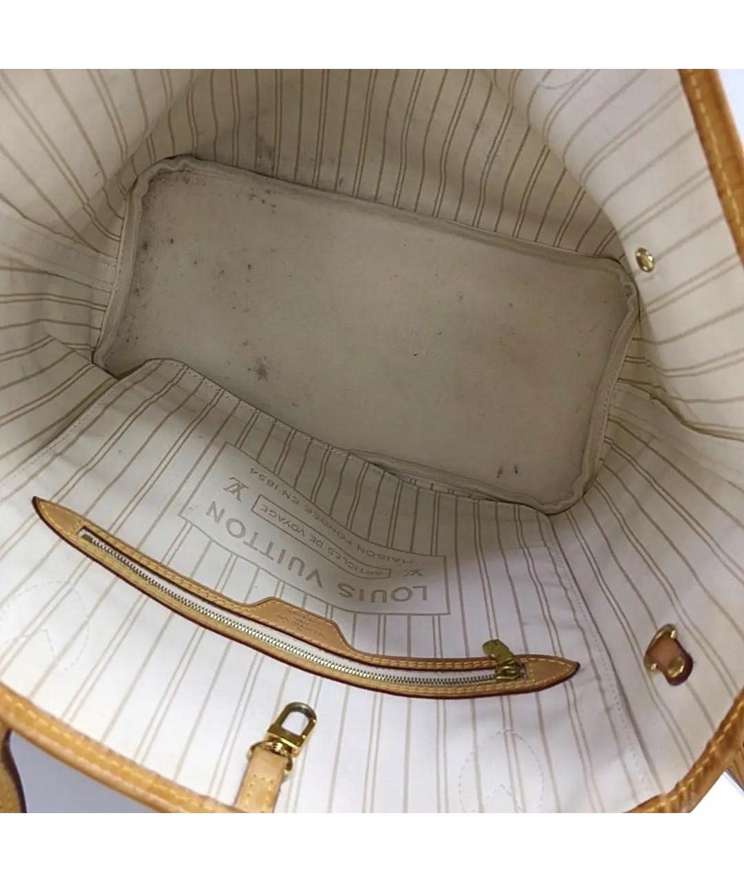 LOUIS VUITTON Бежевая кожаная сумка тоут, фото 4