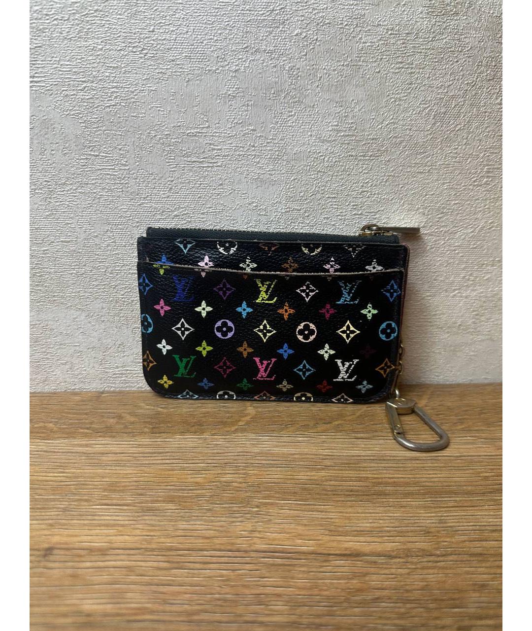 LOUIS VUITTON Черный кожаный кардхолдер, фото 4