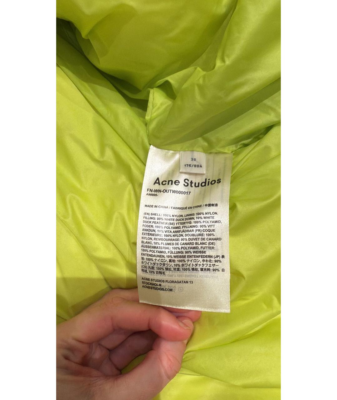 ACNE STUDIOS Желтый пуховик, фото 2