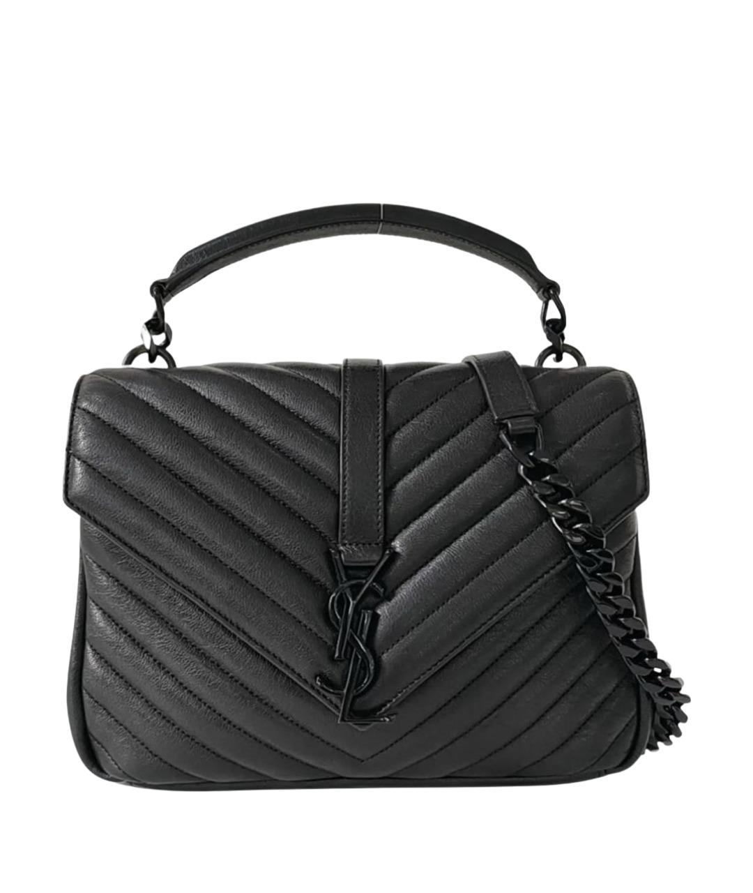 SAINT LAURENT Черная кожаная сумка через плечо, фото 1