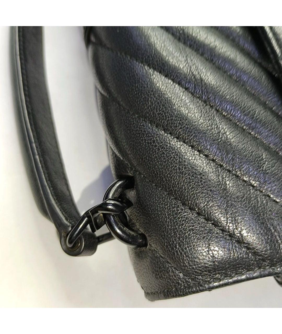SAINT LAURENT Черная кожаная сумка через плечо, фото 8
