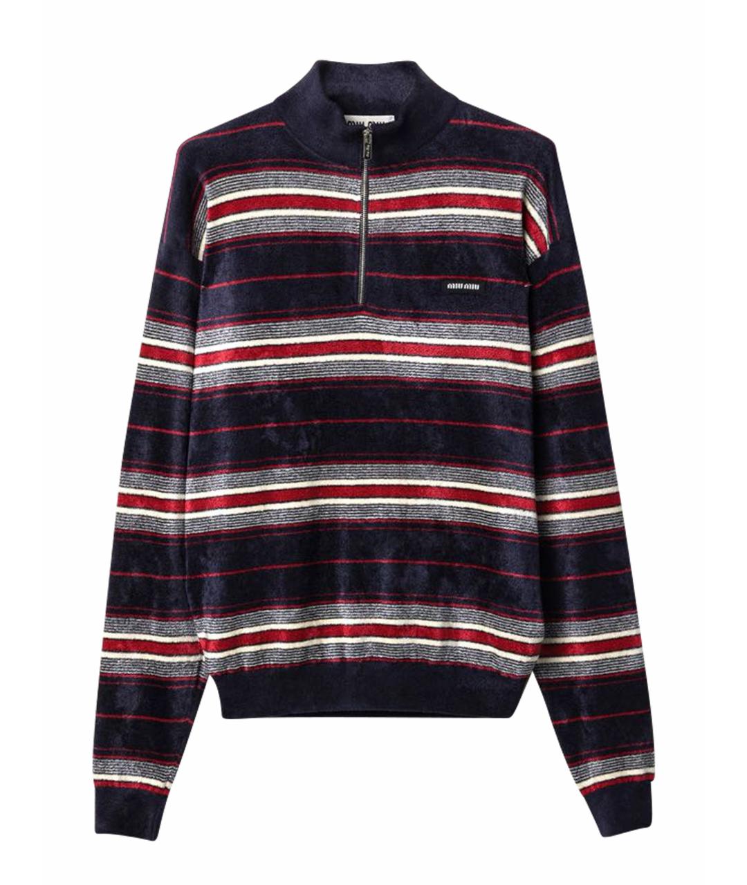 MIU MIU Темно-синий полиамидовый джемпер / свитер, фото 1
