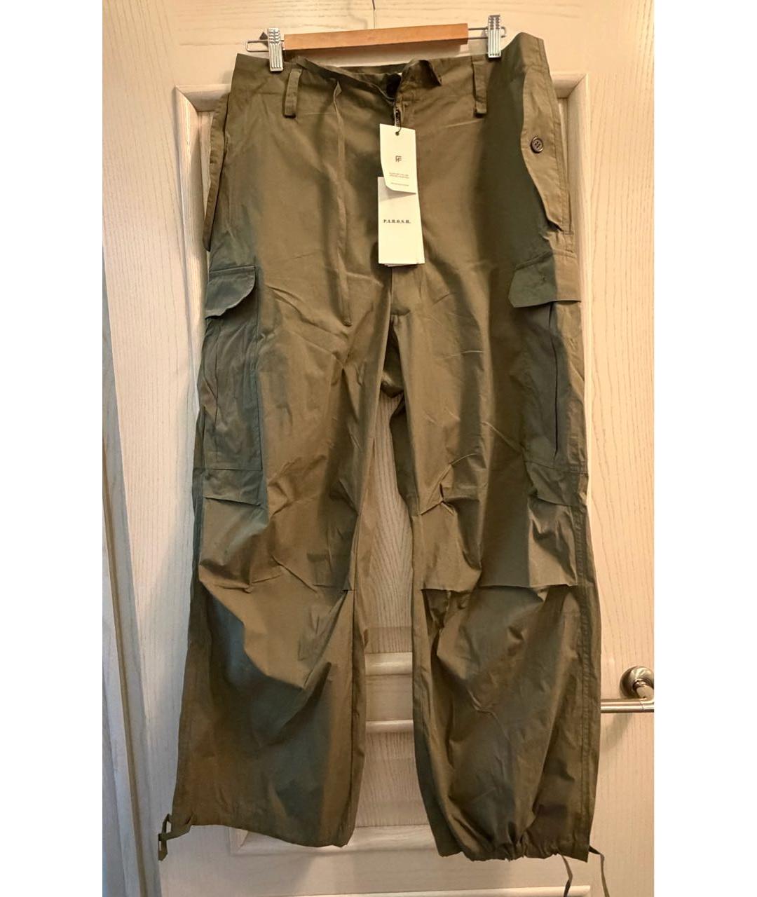 P.A.R.O.S.H. Хаки полиамидовые брюки широкие, фото 6