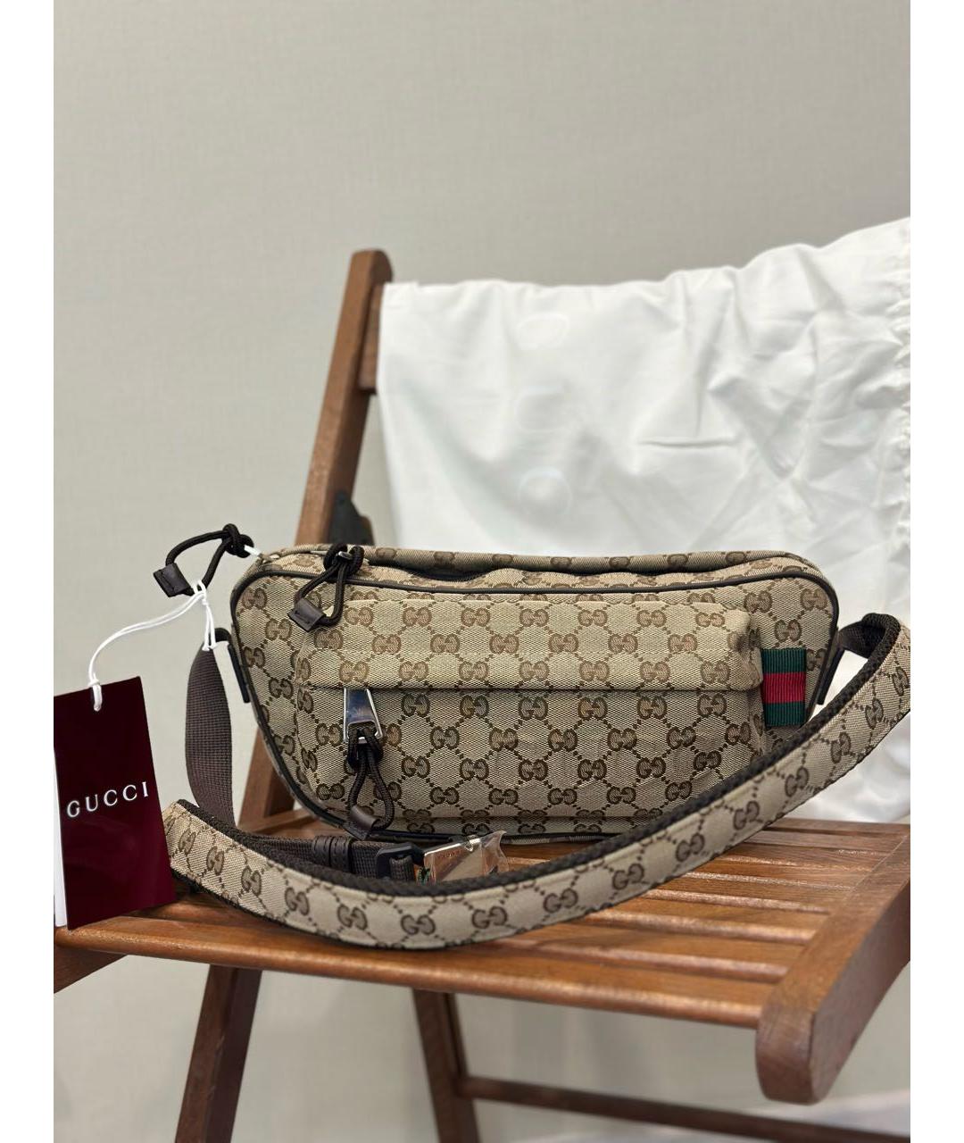 GUCCI Бежевая барсетка, фото 2