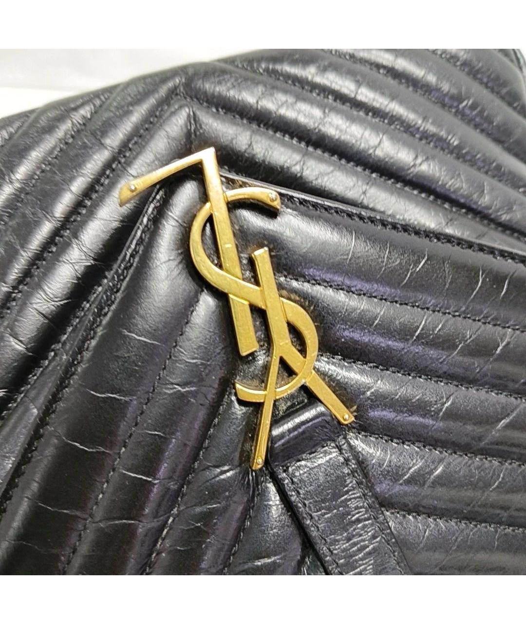 SAINT LAURENT Черная кожаная сумка через плечо, фото 7