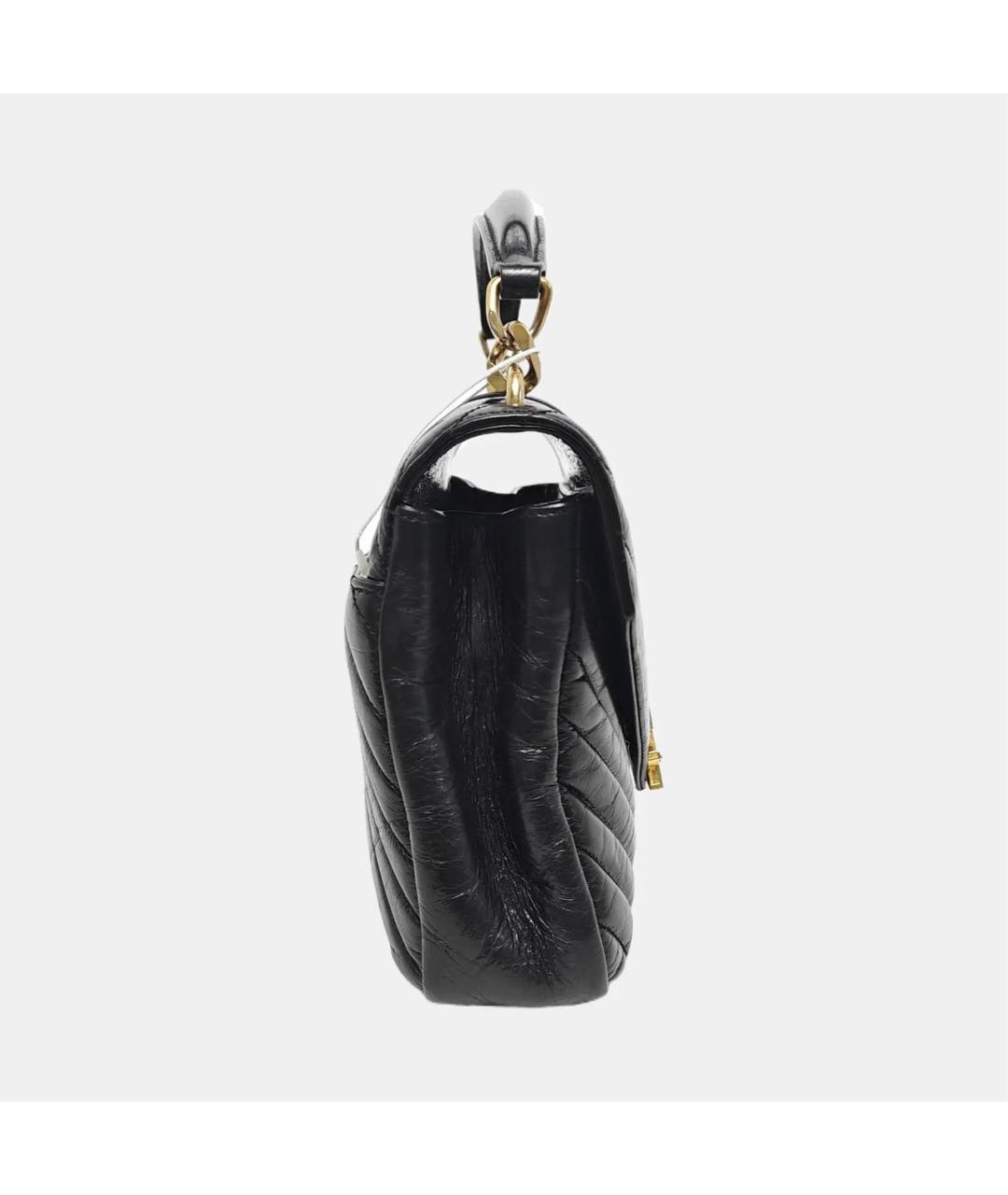 SAINT LAURENT Черная кожаная сумка через плечо, фото 3