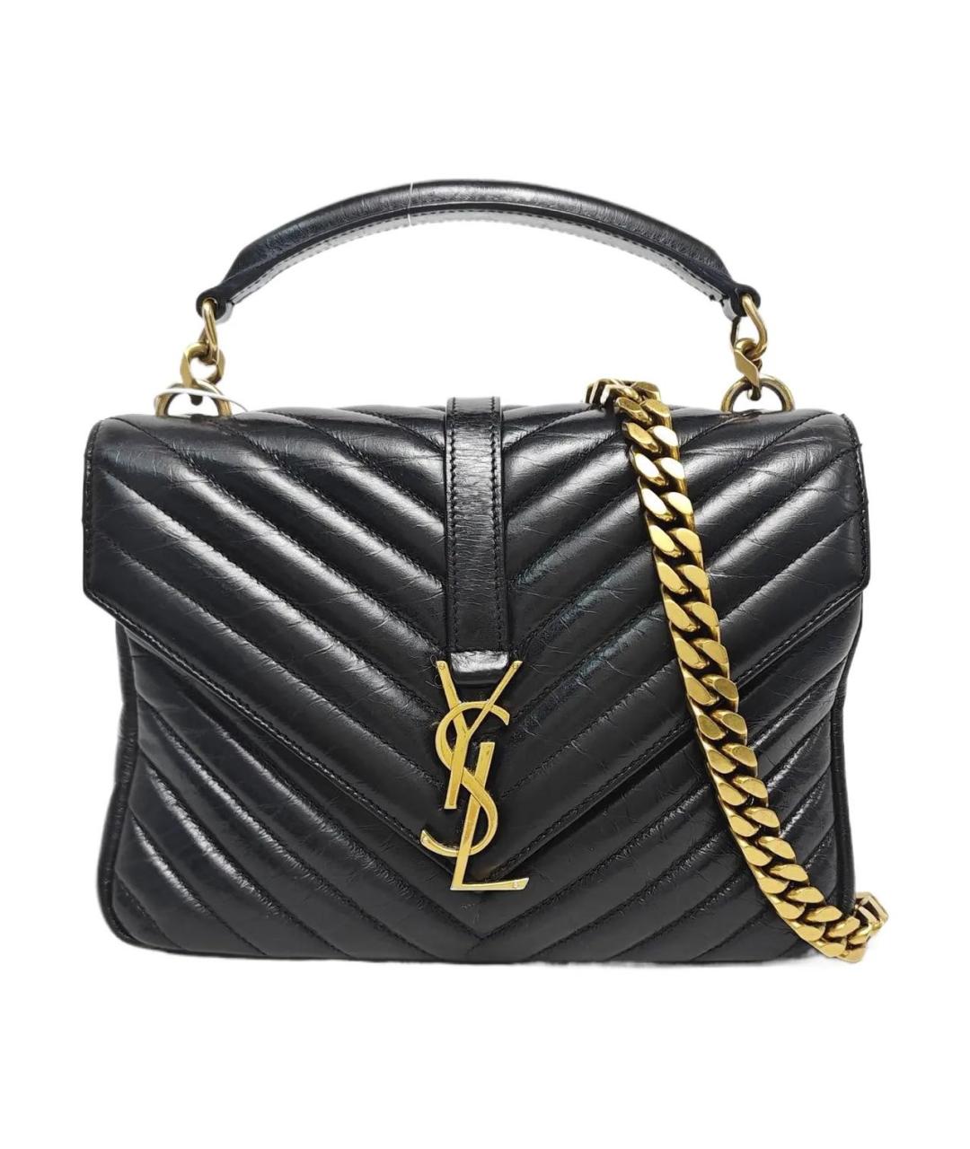 SAINT LAURENT Черная кожаная сумка через плечо, фото 9