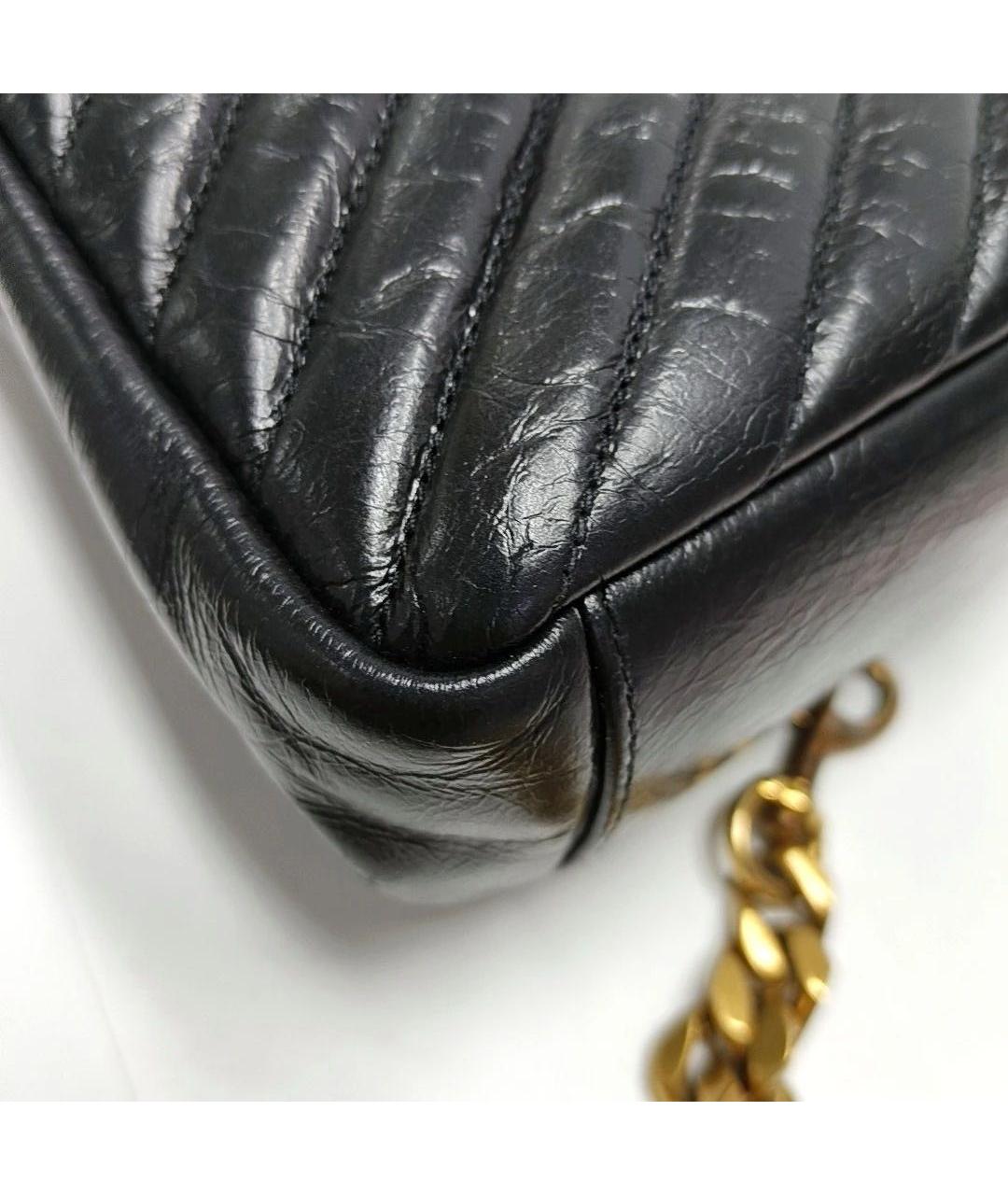 SAINT LAURENT Черная кожаная сумка через плечо, фото 8