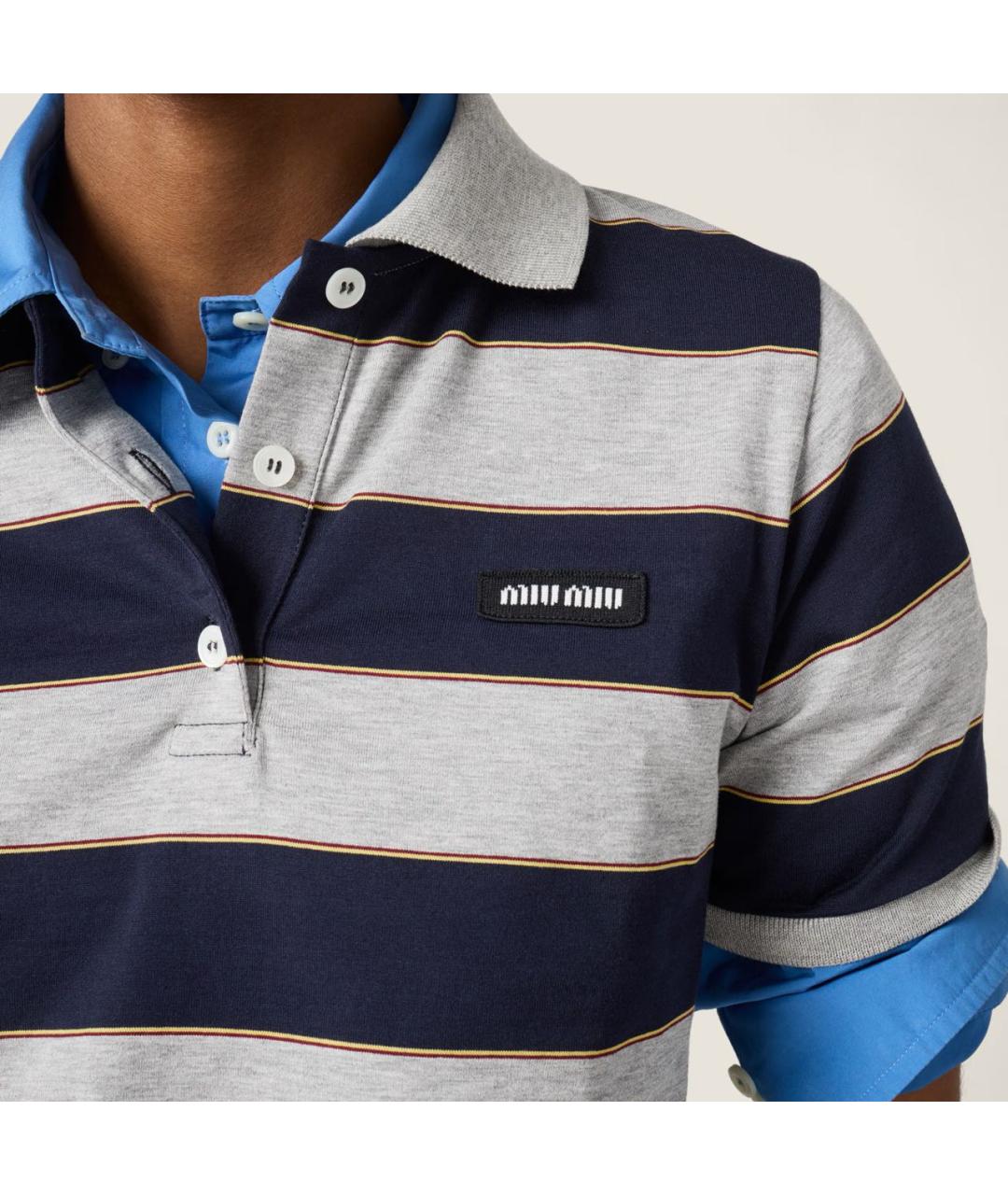 MIU MIU Серая хлопковая футболка, фото 4