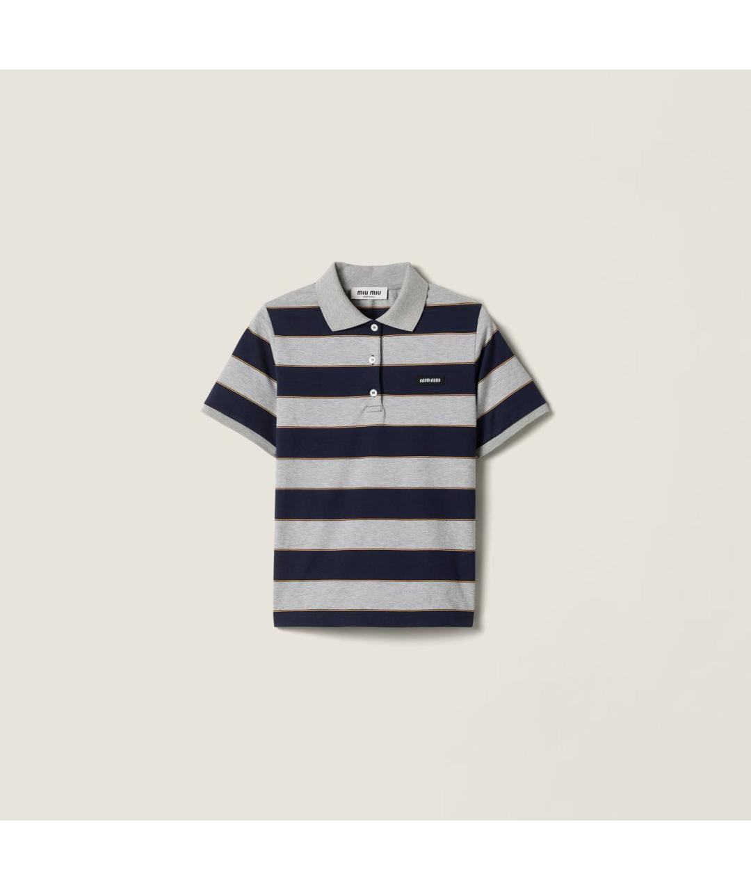 MIU MIU Серая хлопковая футболка, фото 5