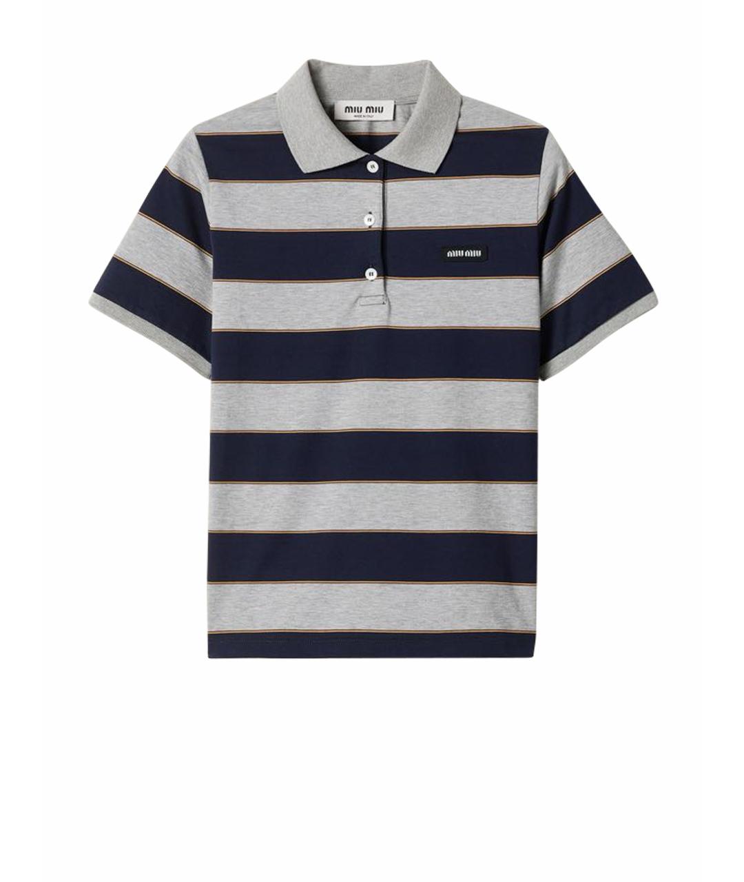 MIU MIU Серая хлопковая футболка, фото 1