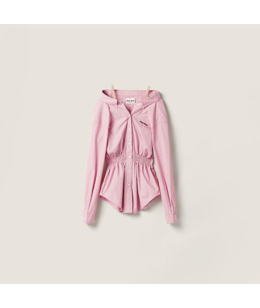 MIU MIU Розовое хлопковое повседневное платье, фото 5