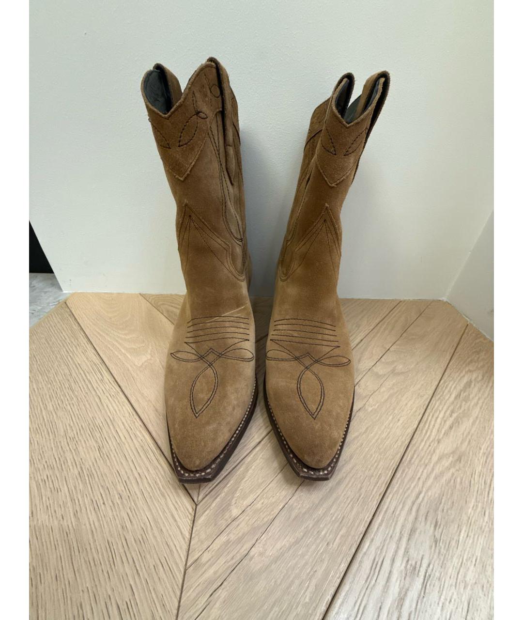 CELINE Горчичные замшевые ботинки, фото 2