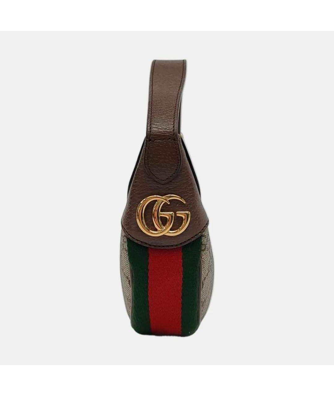 GUCCI Коричневая кожаная сумка с короткими ручками, фото 3