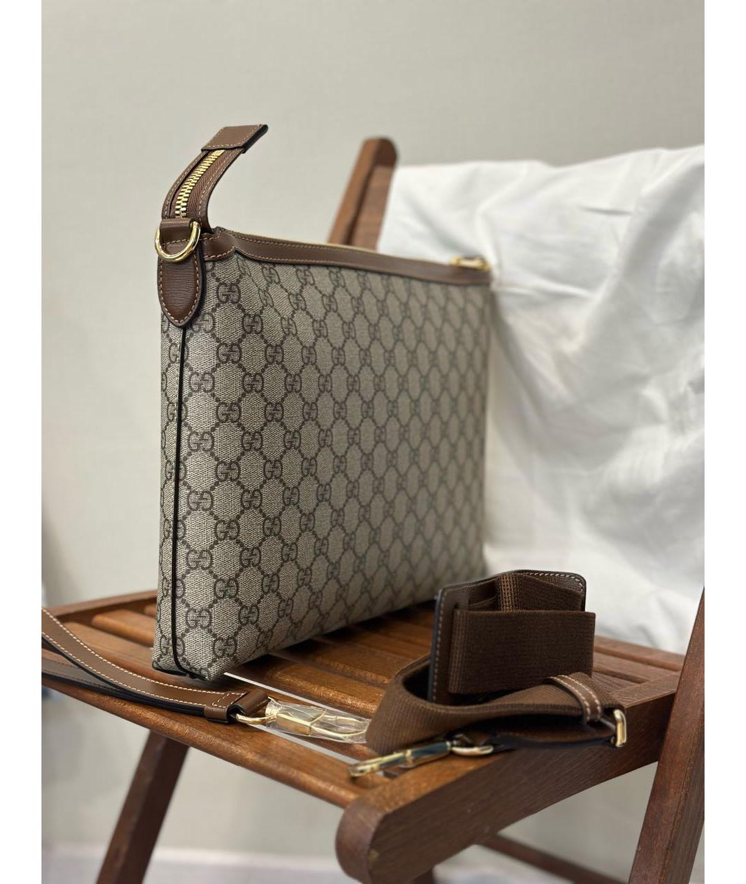 GUCCI Бежевая деним сумка через плечо, фото 4