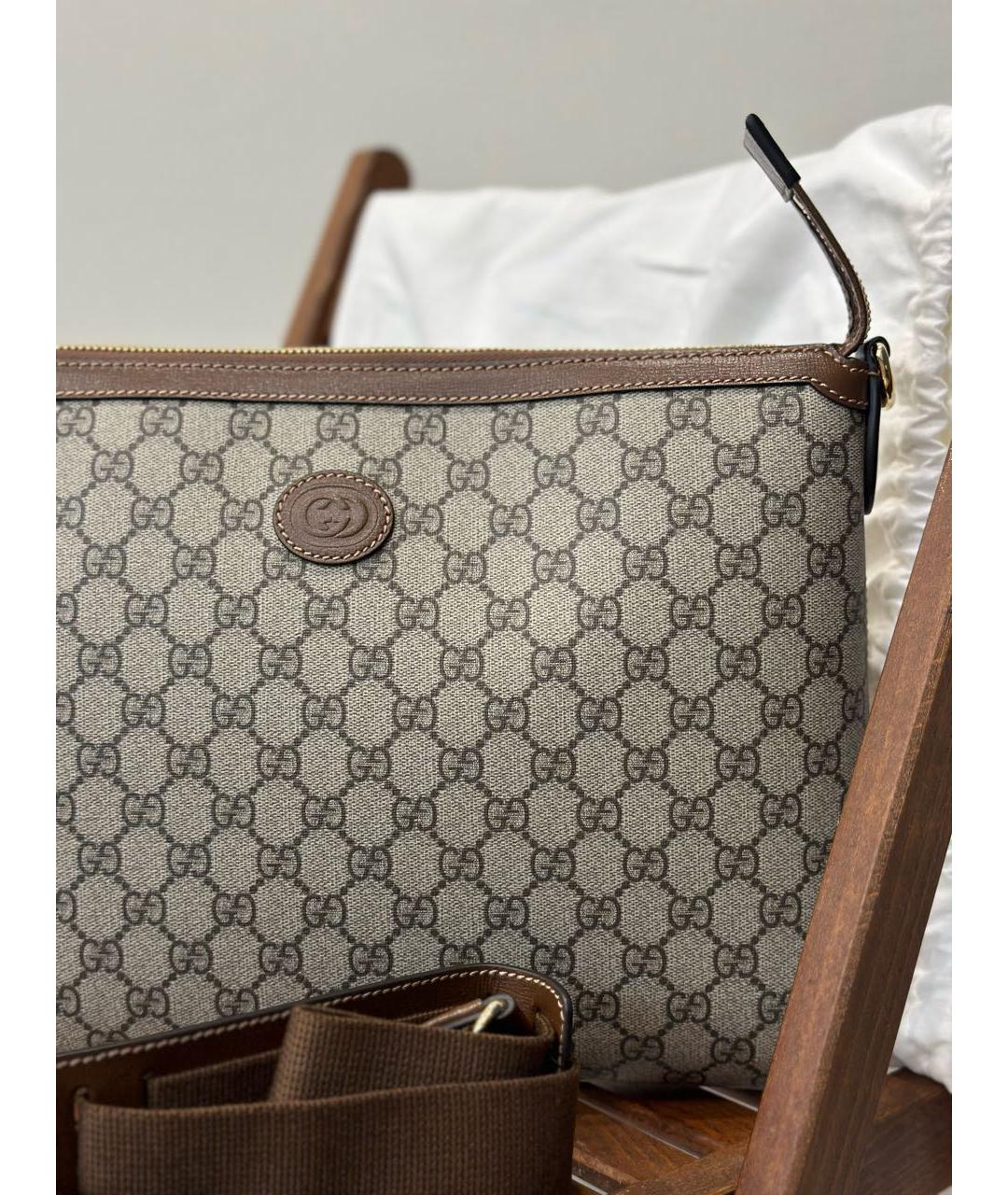 GUCCI Бежевая деним сумка через плечо, фото 6