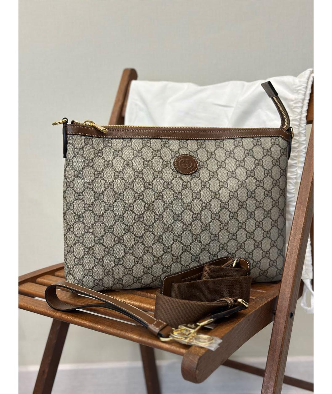 GUCCI Бежевая деним сумка через плечо, фото 7