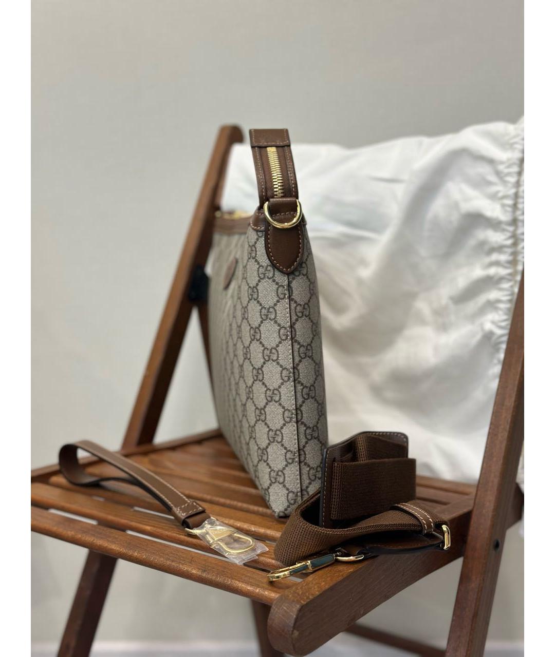 GUCCI Бежевая деним сумка через плечо, фото 3