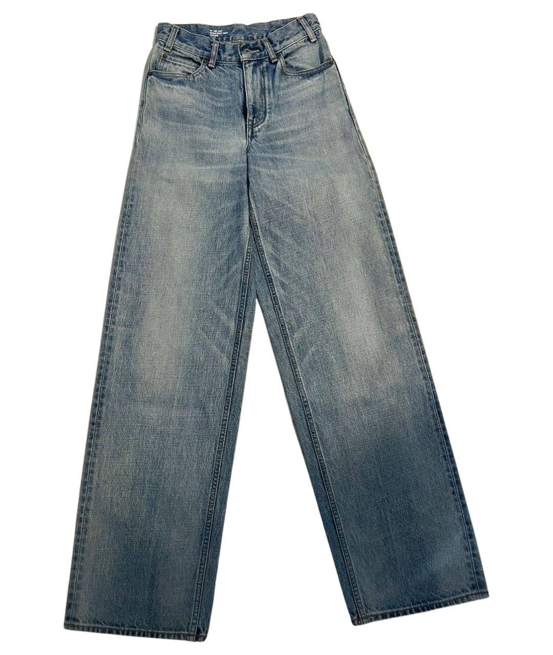 CELINE Голубые хлопковые прямые джинсы, фото 1