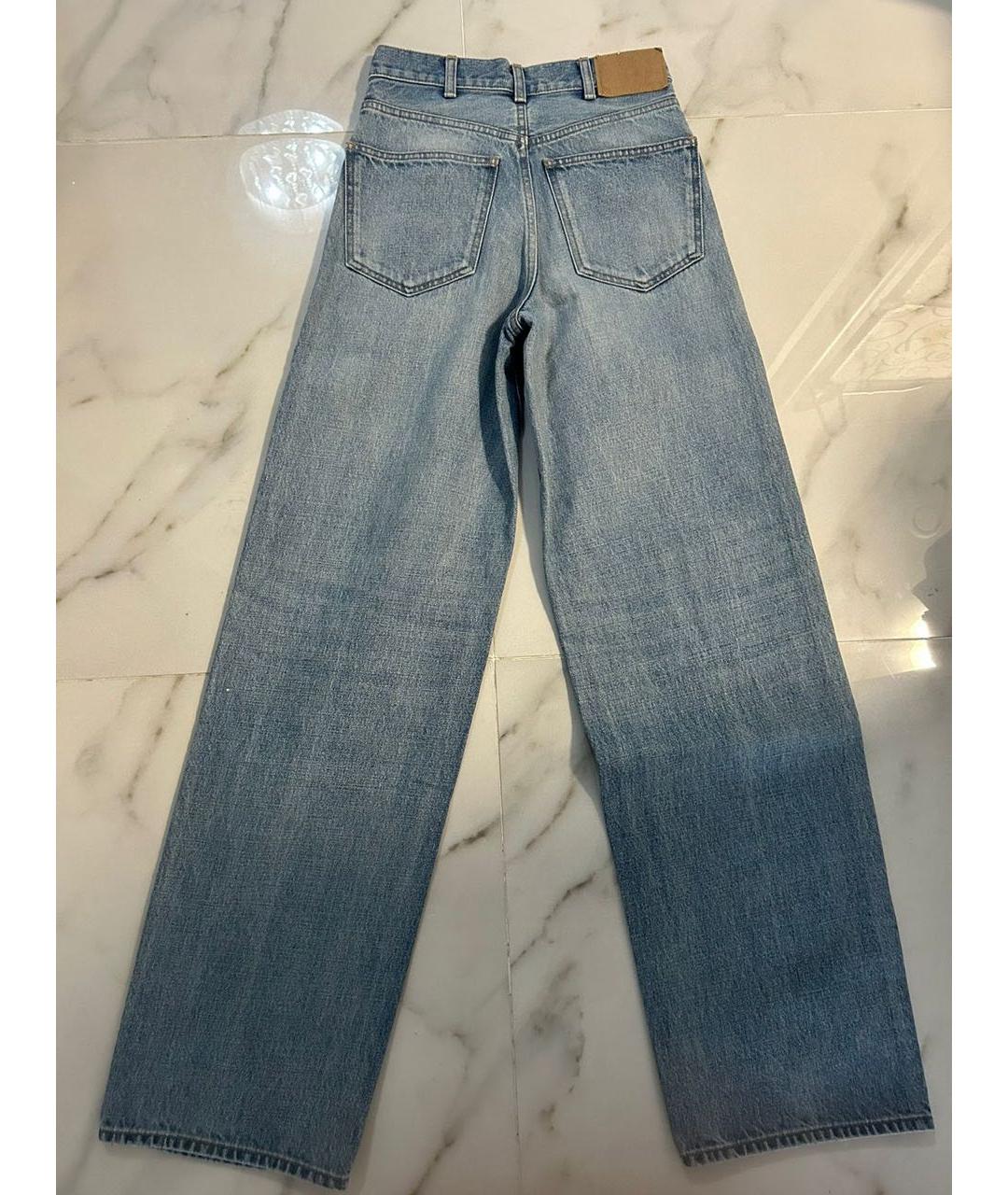 CELINE Голубые хлопковые прямые джинсы, фото 4