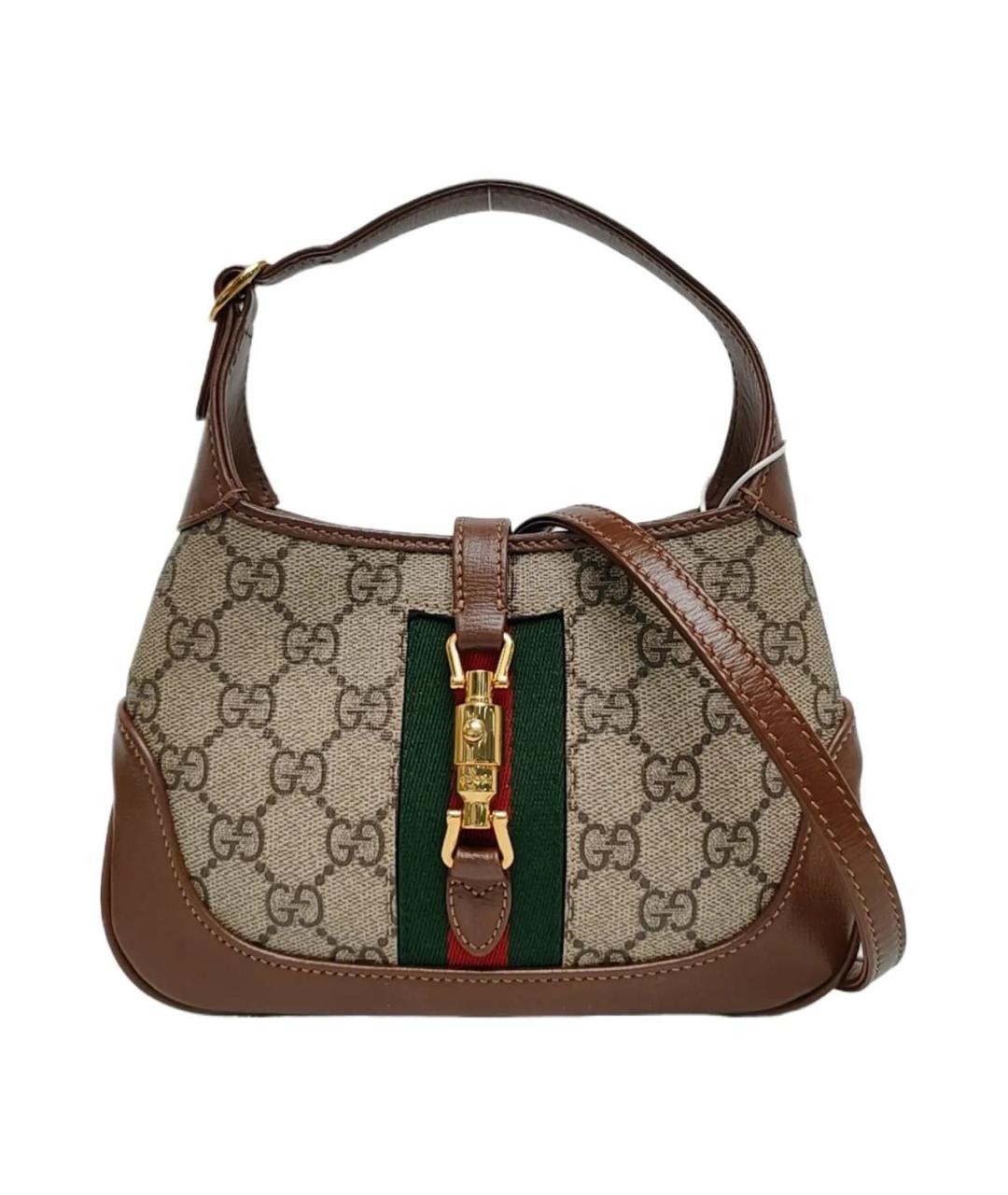 GUCCI Коричневая кожаная сумка через плечо, фото 9