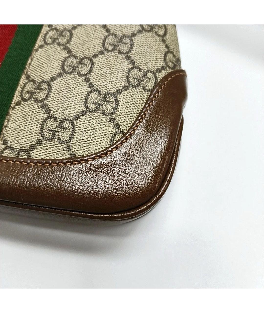 GUCCI Коричневая кожаная сумка через плечо, фото 5