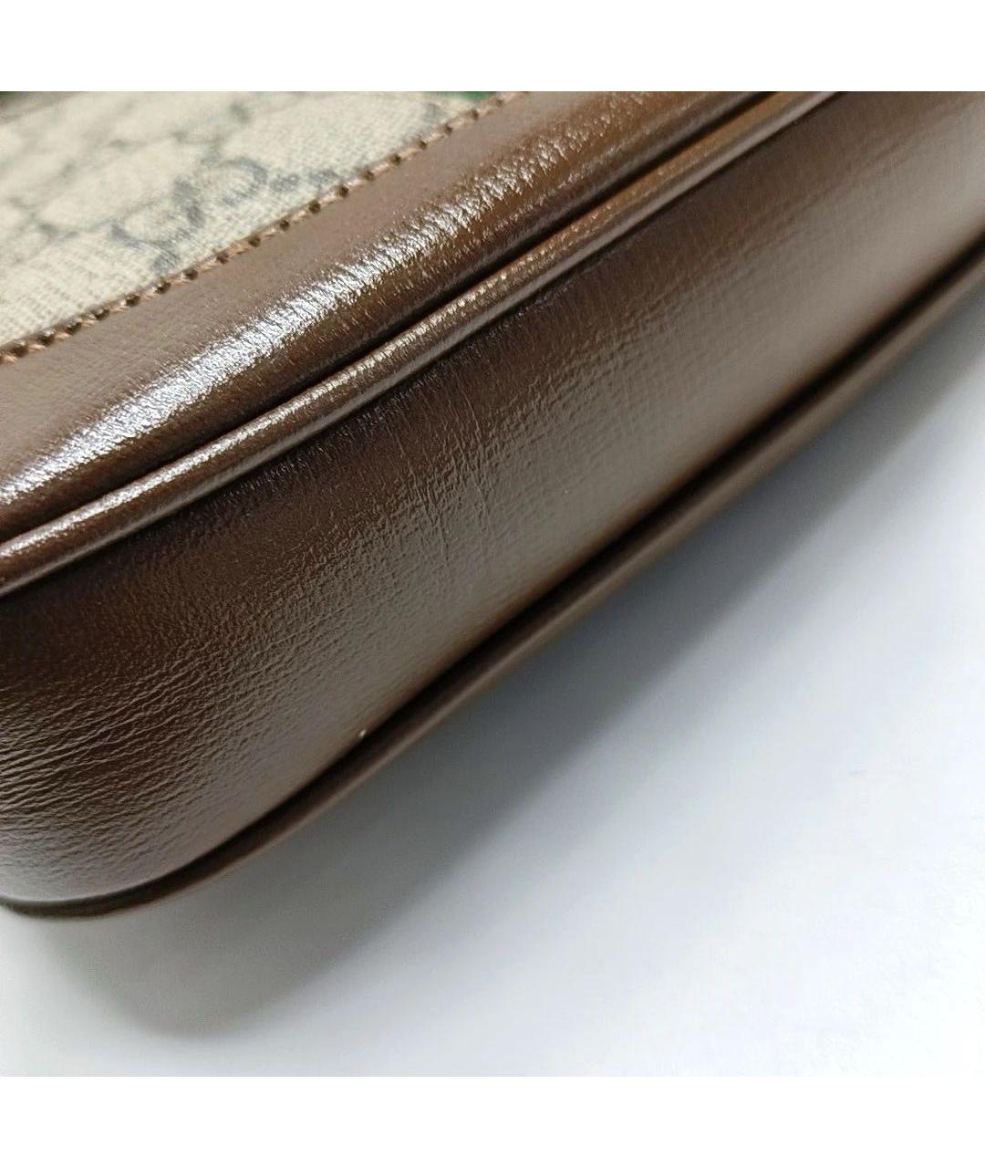 GUCCI Коричневая кожаная сумка через плечо, фото 6
