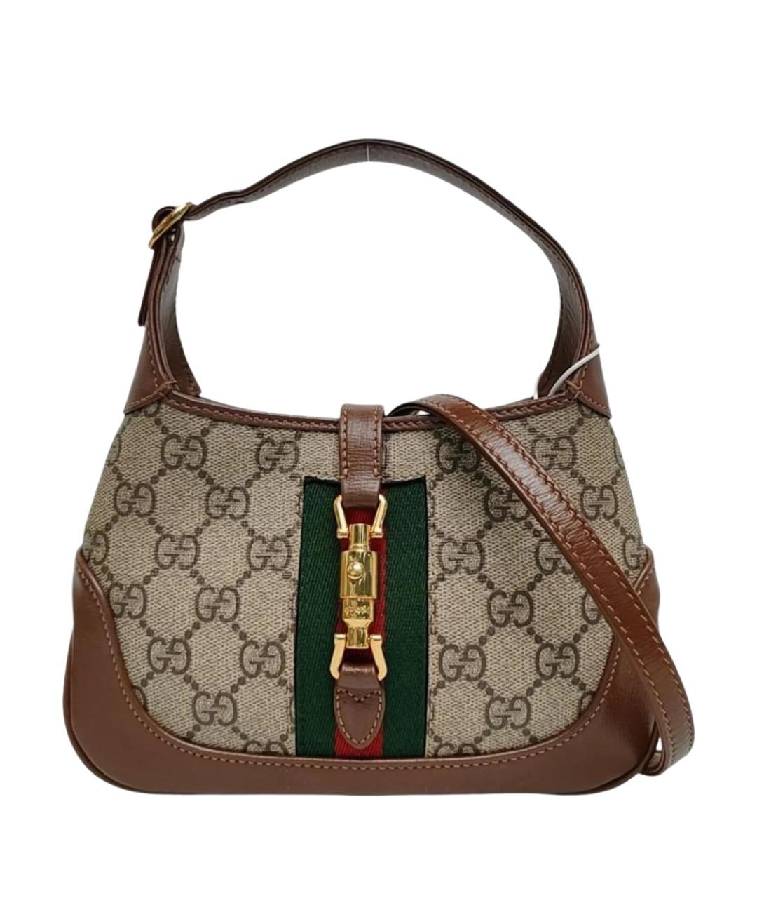 GUCCI Коричневая кожаная сумка через плечо, фото 1