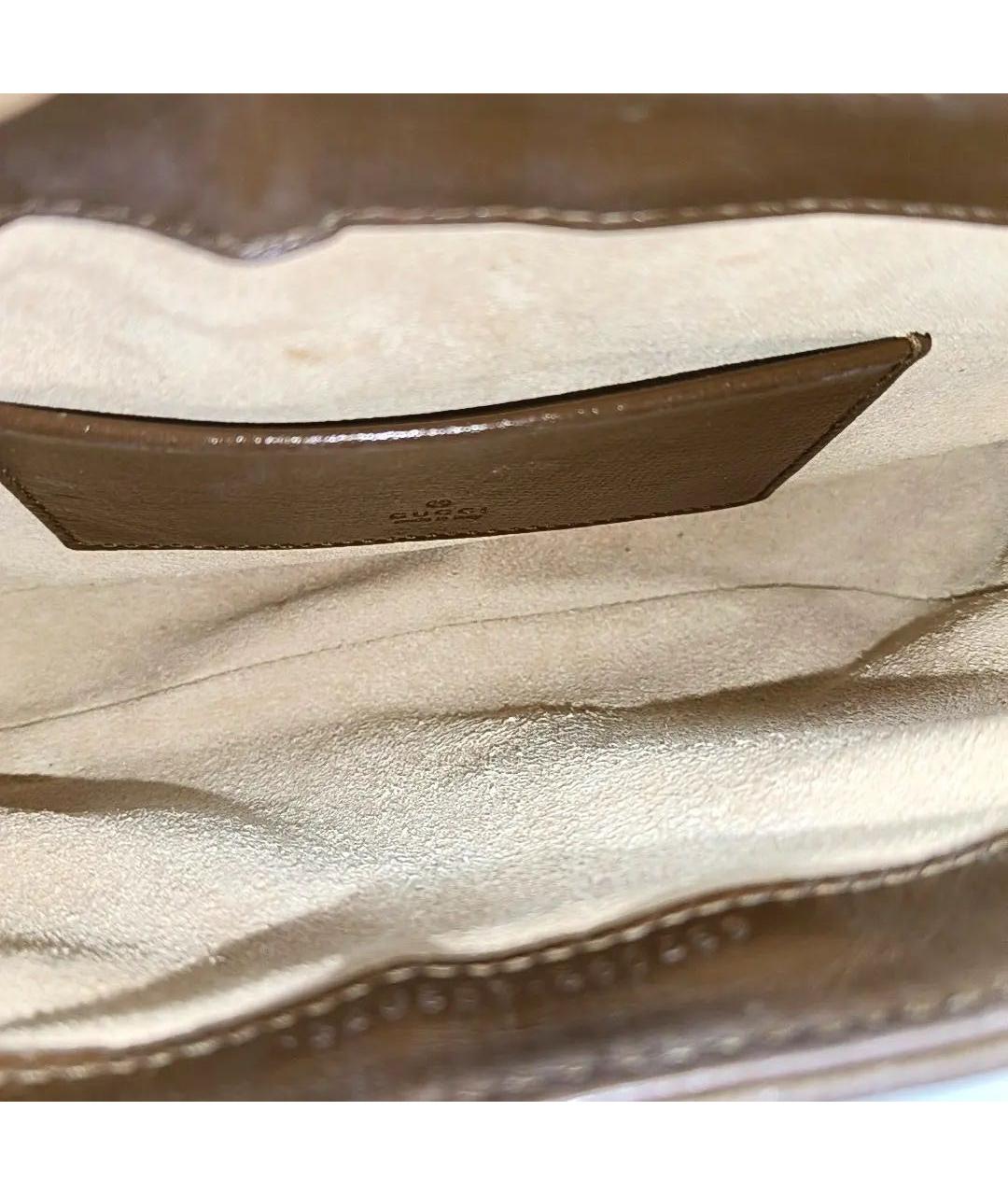 GUCCI Коричневая кожаная сумка через плечо, фото 4