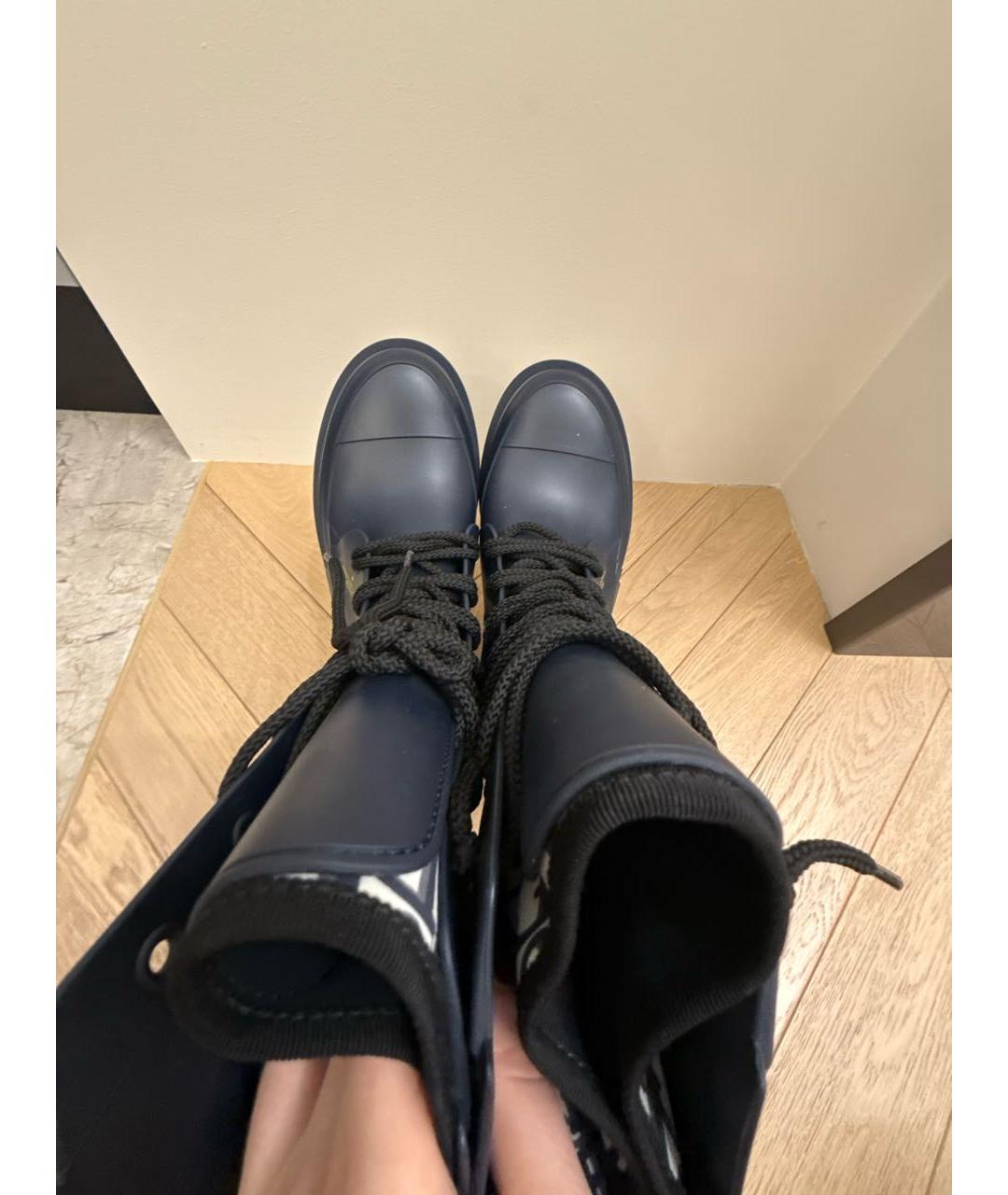 CHRISTIAN DIOR Темно-синие резиновые ботинки, фото 5