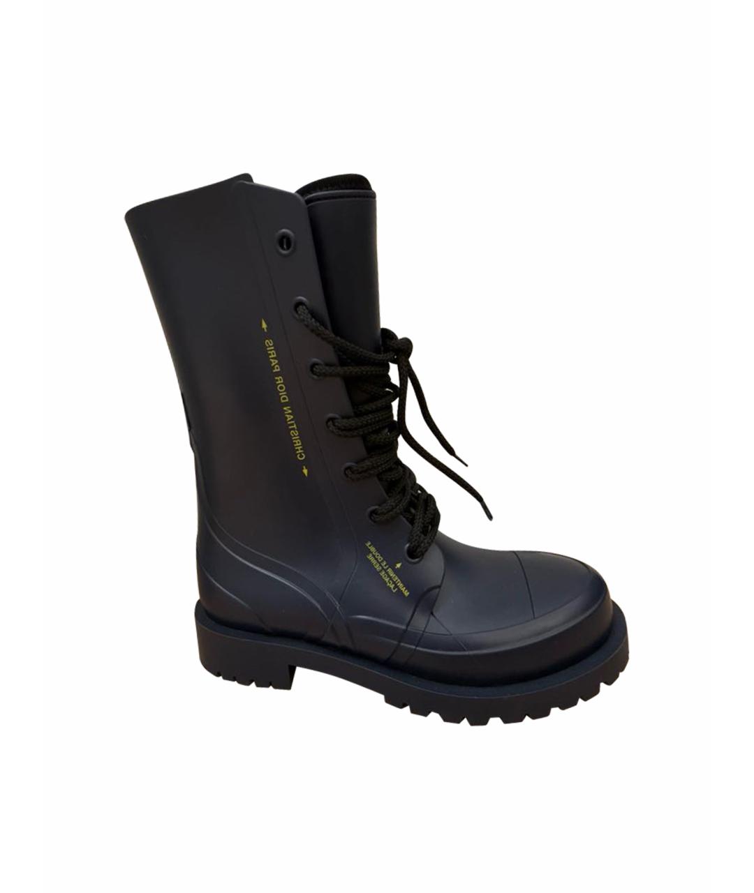 CHRISTIAN DIOR Темно-синие резиновые ботинки, фото 1