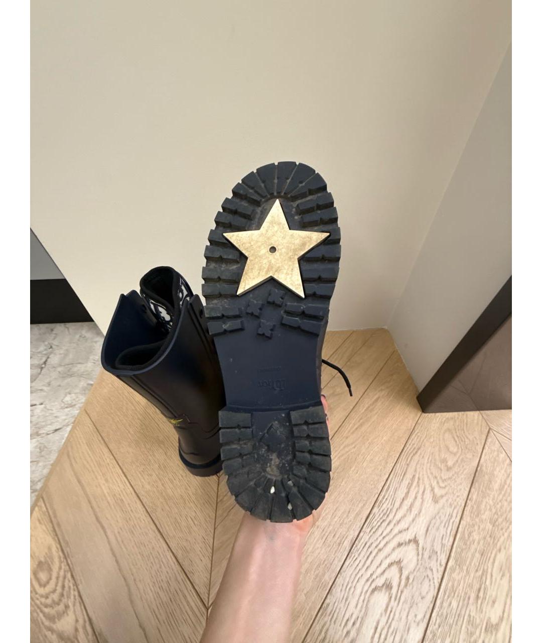 CHRISTIAN DIOR Темно-синие резиновые ботинки, фото 6