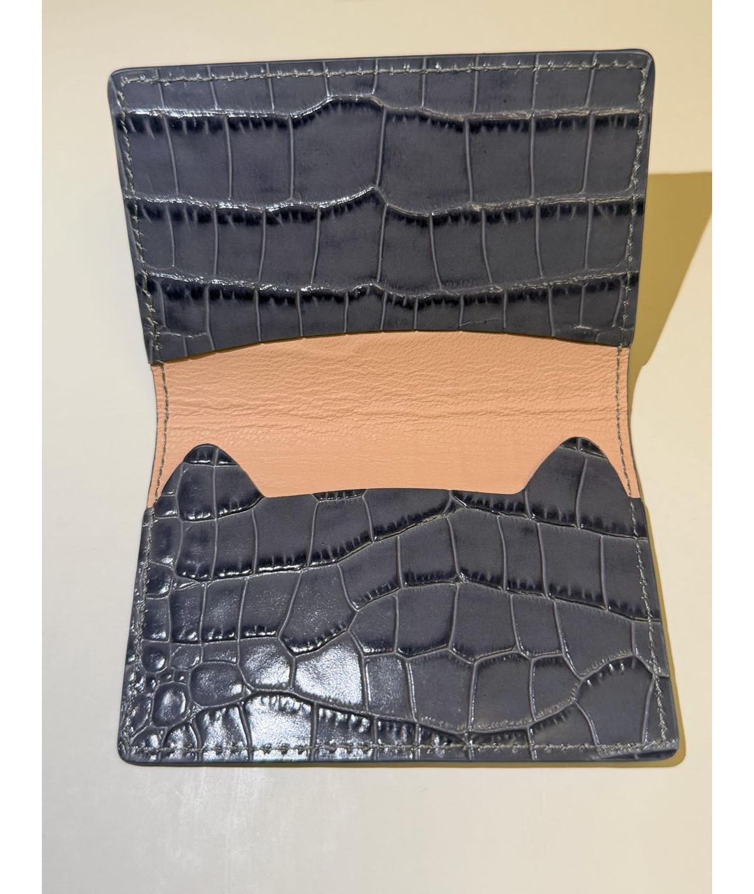 ULYANA SERGEENKO Темно-синий кожаный кардхолдер, фото 2