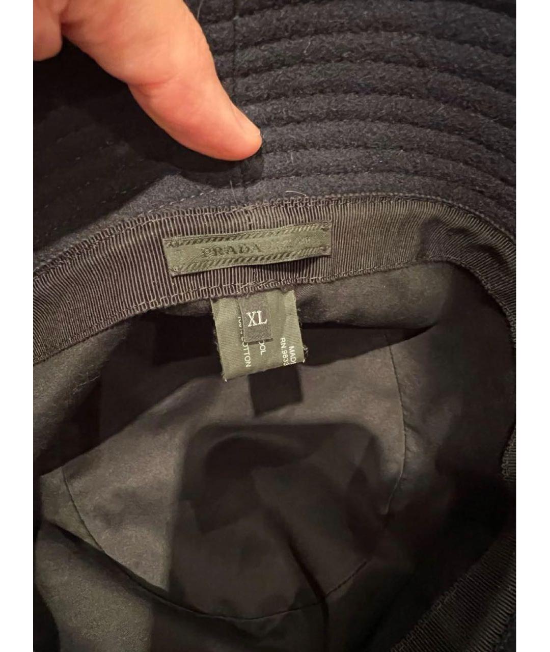 PRADA Синяя шерстяная шляпа, фото 3