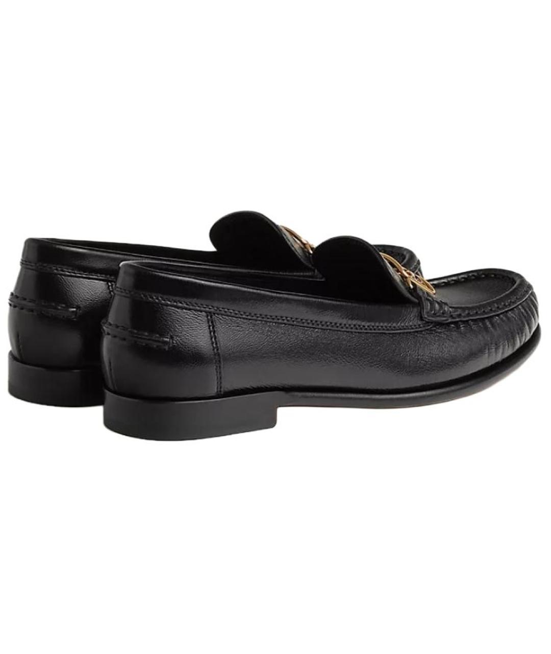 HERMES Черные кожаные лоферы, фото 5