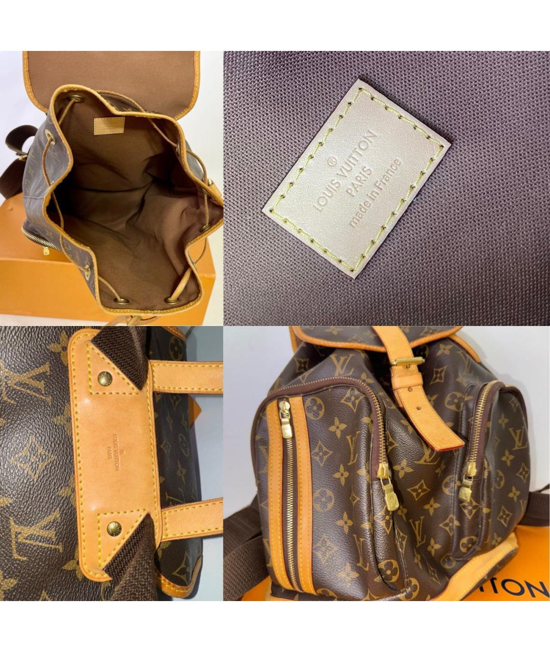 LOUIS VUITTON Коричневый кожаный рюкзак, фото 4